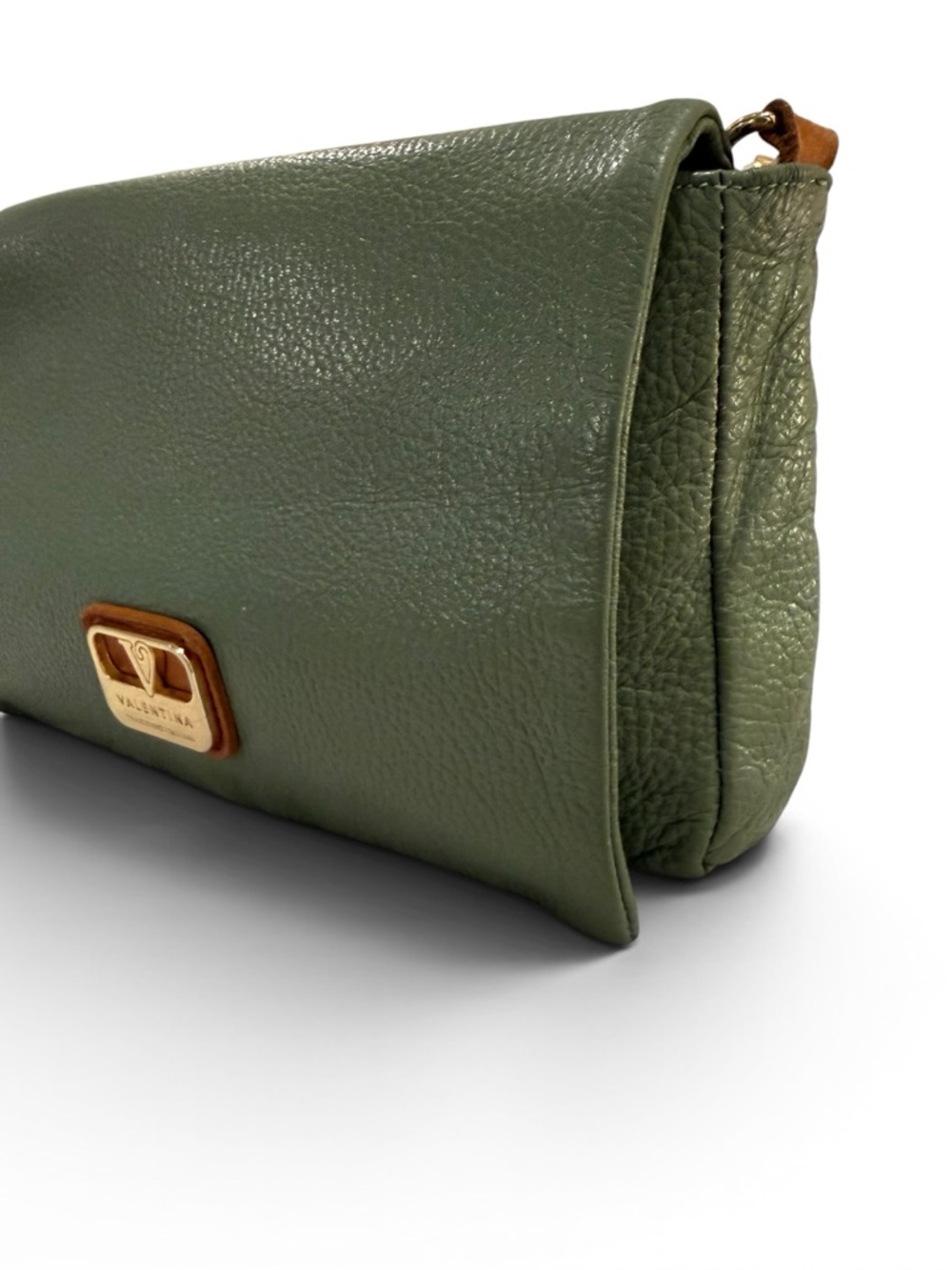 Valentina Green Pebble Leather Crossbody - Picture 3 of 16